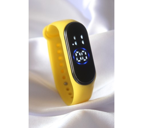 Sarı Renk Silikon Kordon Led Dokunmatik Saat - TJ-BS3452