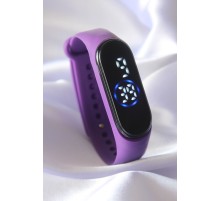 Mor Renk Silikon Dijital Dokunmatik Led Saat - TJ-BS3453