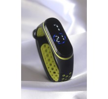 Siyah Sarı Renk Silikon Dijital Dokunmatik Led Saat - TJ-BS3456