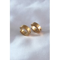 316L Çelik Gold Renk Sıkıştırmalı Erkek Küpe TJ-EKP278