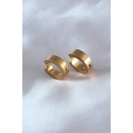 316L Çelik Gold Renk Sıkıştırmalı Erkek Küpe TJ-EKP278