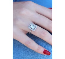 Gümüş Renk Baget Zirkon Taşlı Kadın Yüzük - TJ-BYK2600