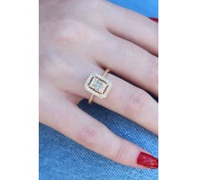 Gold Renk Baget Zirkon Taşlı Kadın Yüzük - TJ-BYK2601