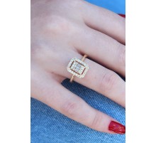 Gold Renk Baget Zirkon Taşlı Kadın Yüzük - TJ-BYK2601