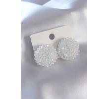Beyaz Kristal Boncuklu Kadın Küpe - TJ-BKP7359
