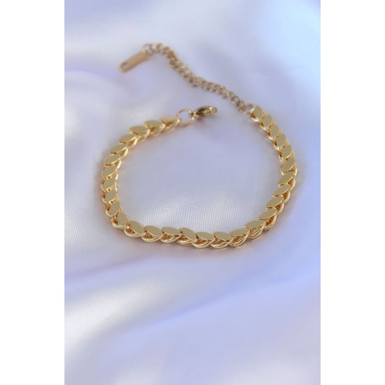 316L Çelik Arpa Gold Renk Kadın Bileklik - TJ-BB5305