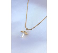 316L Çelik Gold Renk İtalyan Zincir Model Piyon Figür Kadın Kolye - TJ-BKO7427