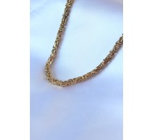 316L Çelik Gold Renk Kral Zincir Model Erkek Kolye - TJ-ERK1323