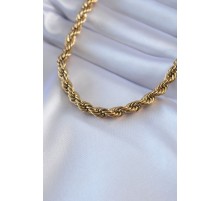 316L Çelik Gold Renk Burgu Model 45 cm Kadın Kolye - TJ-BKO7589