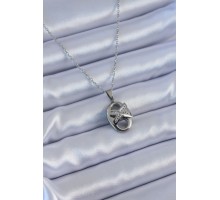 316L Çelik Gümüş Renk Zirkon Taşlı Kadın Kolye - TJ-BKO7634