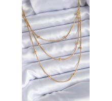 316L Çelik Gold Renk 3'lü Minimal Toplu Kadın Kolye - TJ-BKO7700