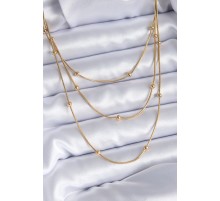 316L Çelik Gold Renk 3'lü Minimal Toplu Kadın Kolye - TJ-BKO7700