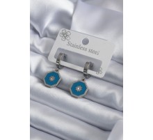 316L Çelik Gümüş Renk Geometrik Model Zirkon Taş Detay Kadın Küpe - TJ-BKP7964