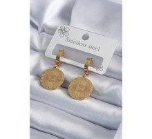 316L Çelik Gold Renk İşleme Detay Kadın Küpe - TJ-BKP7981