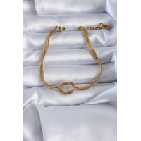 316L Çelik Gold Renk Düğüm Model Kadın Bileklik TJ-BB5584
