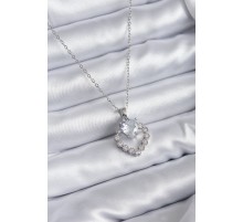 316L Çelik Zincir Gümüş Renk Zirkon Taşlı Kalp Model Kadın Kolye - TJ-BKO7829