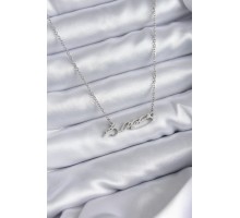 316L Çelik Zincir Gümüş Renk Atatürk İmza Figür Kadın Kolye - TJ-BKO7841