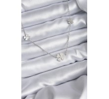 316L Çelik Zincir Gümüş Renk Yonca Model Kadın Kolye - TJ-BKO7870