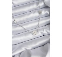 316L Çelik Zincir Gümüş Renk Yonca Model Kadın Kolye - TJ-BKO7870