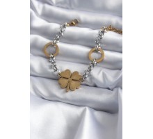 316L Çelik Mix Renk Zincir Model Yonca Figür Kadın Bileklik - TJ-BB5632