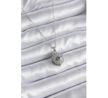 316L Çelik Gold Renk Zirkon Taşlı Göz Model Kadın Kolye - TJ-BKO8169