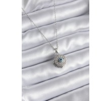 316L Çelik Gold Renk Zirkon Taşlı Göz Model Kadın Kolye - TJ-BKO8169