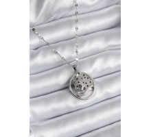 316L Çelik Gümüş Renk Zirkon Taşlı Puma Model Kadın Kolye - TJ-BKO8177