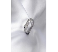 Pirinç Gümüş Renk Su Yolu Zirkon Taşlı Kadın Yüzük - TJ-BYK2914