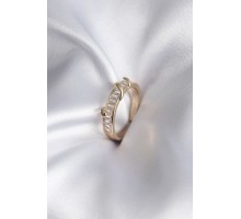 Pirinç Gold Renk Su Yolu Zirkon Taşlı Model Kadın Yüzük - TJ-BYK2915