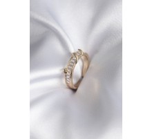 Pirinç Gold Renk Su Yolu Zirkon Taşlı Model Kadın Yüzük - TJ-BYK2915