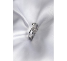 Pirinç Gümüş Renk Zirkon Taş Detay Kalp Model Kadın Yüzük - TJ-BYK2916