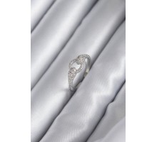 Pirinç Gümüş Renk Zirkon Taşlı Yılan Model Kadın Yüzük - TJ-BYK2922