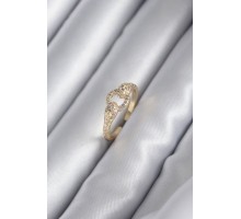 Pirinç Gold Renk Zirkon Taşlı Yılan Model Kadın Yüzük - TJ-BYK2923