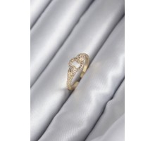 Pirinç Gold Renk Zirkon Taşlı Yılan Model Kadın Yüzük - TJ-BYK2923