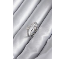 Pirinç Gümüş Renk Zirkon Taşlı Kelebek Model Kadın Yüzük - TJ-BYK2932