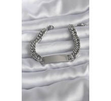 316L Çelik Gümüş Renk İsim Yazılabilir Plaka Model Kadın Bileklik - TJ-BB5743