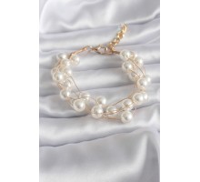 Gold Renk İnci Model Kadın Bileklik - TJ-BB5745