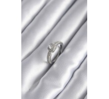 Pirinç Gümüş Renk Zirkon Taşlı Kadın Yüzük - TJ-BYK2963