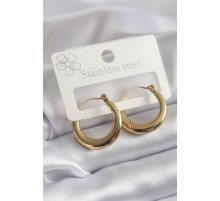 316L Çelik Gold Renk Halka Model Kadın Küpe - TJ-BKP8299