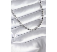 Pirinç Gümüş Renk Topçuk Detay Kadın Kolye - TJ-BKO8238