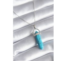 316L Çelik Gümüş Renk Mavi Taşlı Model Kadın Kolye - TJ-BKO8243