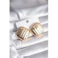 Pirinç Gold Renk İşleme Detay Kadın Küpe TJ-BKP8403
