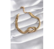 316L Çelik Gold Renk İtalyan Zincir Düğüm Model Kadın Bileklik - TJ-BB5861