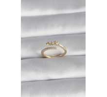 Pirinç Gold Renk Zirkon Taş Detay Kalp Model Kadın Yüzük - TJ-BYK3015