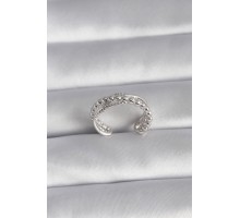 Pirinç Gümüş Renk Kadın Yüzük - TJ-BYK3030