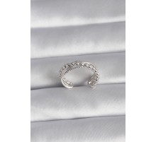 Pirinç Gümüş Renk Kadın Yüzük - TJ-BYK3030