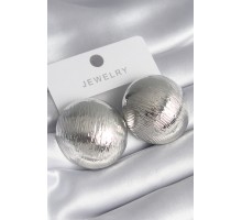 Pirinç Gümüş Renk İşleme Detay Daire Model Kadın Küpe - TJ-BKP8463