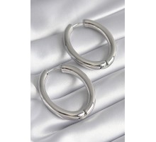 Pirinç Gümüş Renk Halka Model Kadın Küpe - TJ-BKP8498