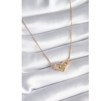 316L Çelik Gold Renk Zirkon Taşlı Tiffany Model Kadın Kolye - TJ-BKO8252
