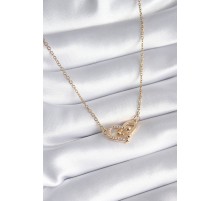 316L Çelik Gold Renk Zirkon Taşlı Tiffany Model Kadın Kolye - TJ-BKO8252